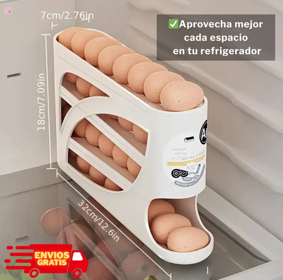 👉 DispensaHuevos Organizador 4 Niveles