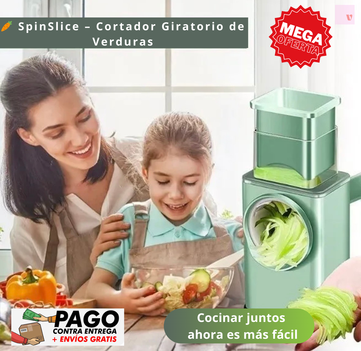 🥕 SpinSlice – Cortador Giratorio de Verduras