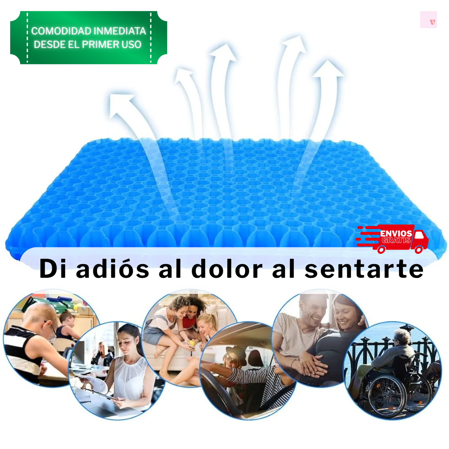 👉 Cojín de Gel Anti-Dolor – Efecto Huevo
