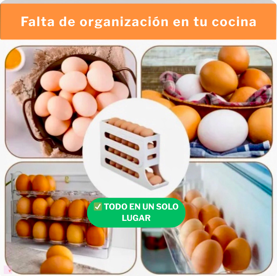 👉 DispensaHuevos Organizador 4 Niveles