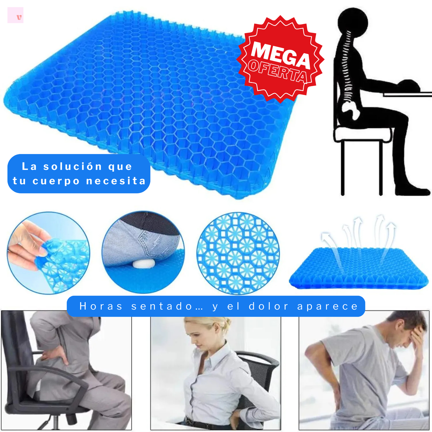 👉 Cojín de Gel Anti-Dolor – Efecto Huevo
