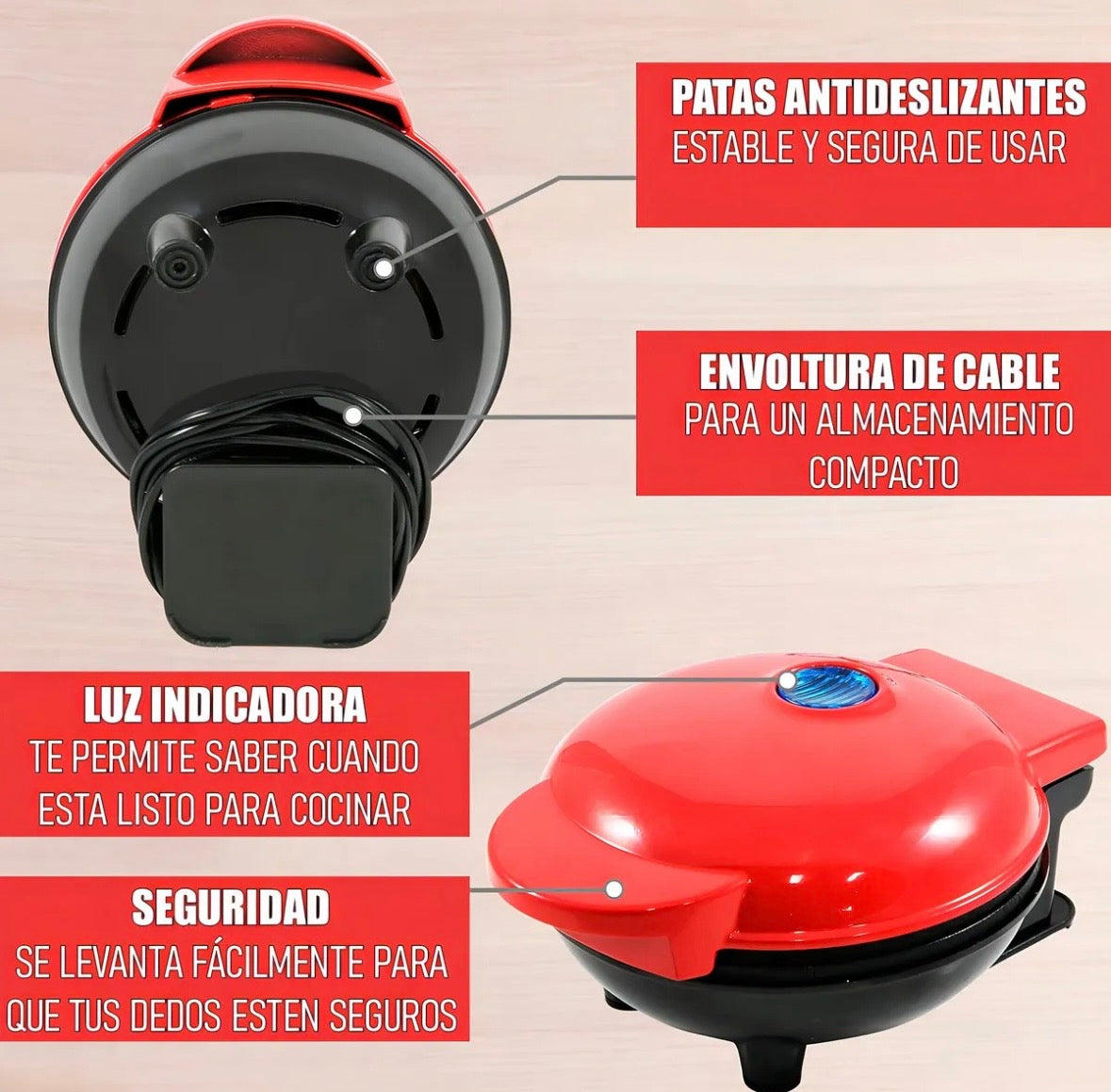 MiniChef Express – Mini Wafflera Eléctrica