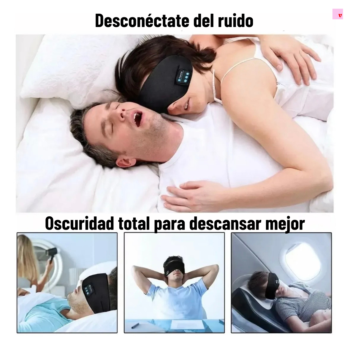 😴 Antifaz Con Audifonos Para Dormir