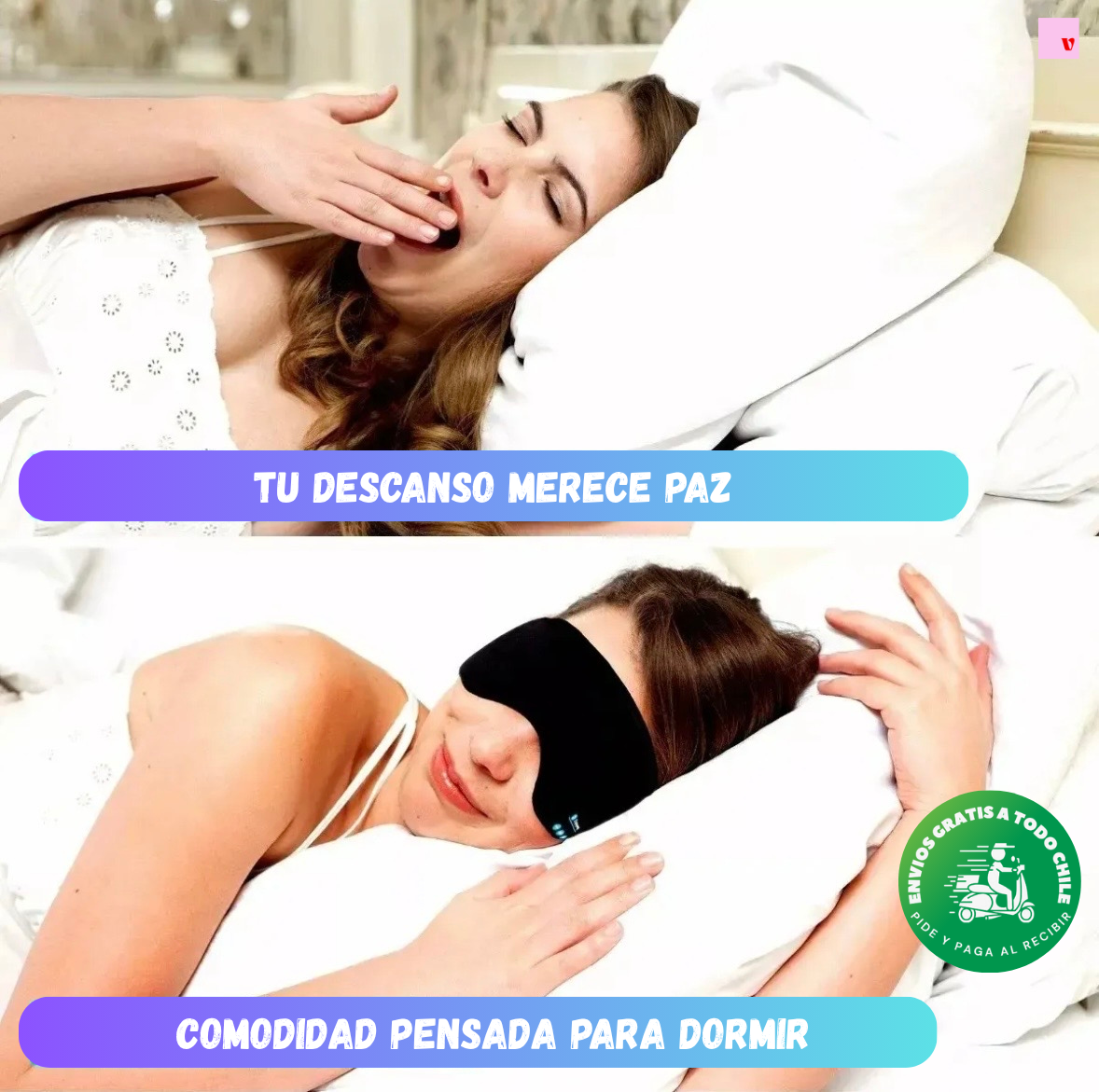 😴 Antifaz Con Audifonos Para Dormir